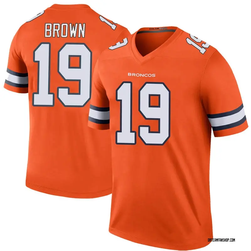 Men's Fred Brown Denver Broncos Color Rush Jersey - Orange Legend