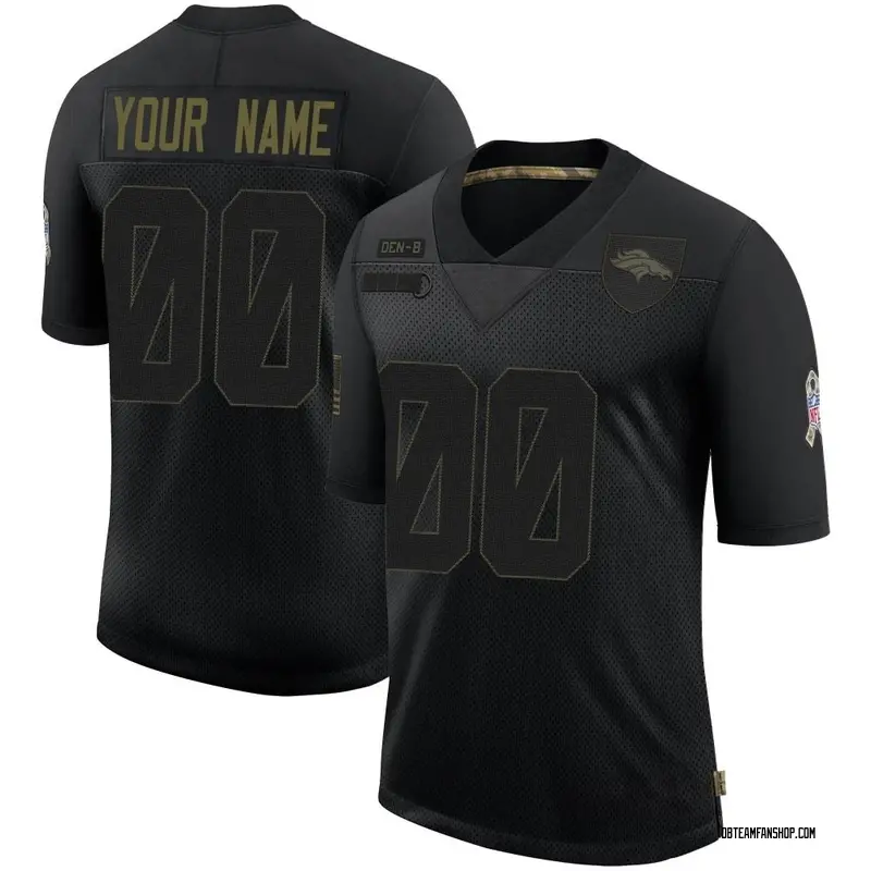 Youth Custom Denver Broncos 2020 Salute To Service Jersey - Black Limited