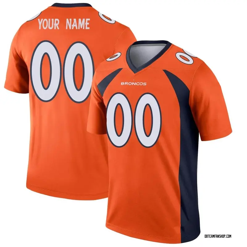 Youth Custom Denver Broncos Jersey - Orange Legend