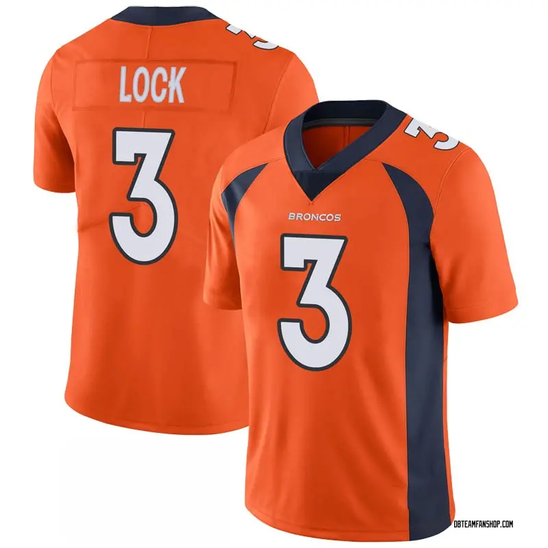 Youth Drew Lock Denver Broncos 100th Vapor Jersey Orange